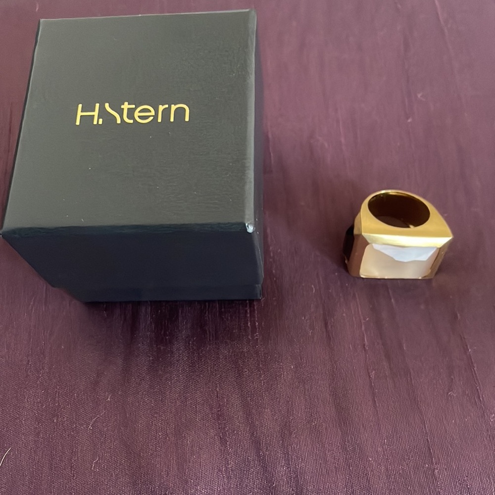 H. Stern Gold Nouveau Deco Ring with Rose Quartz, Smoky Quartz, and Prasiolites. - Picture 8 of 10